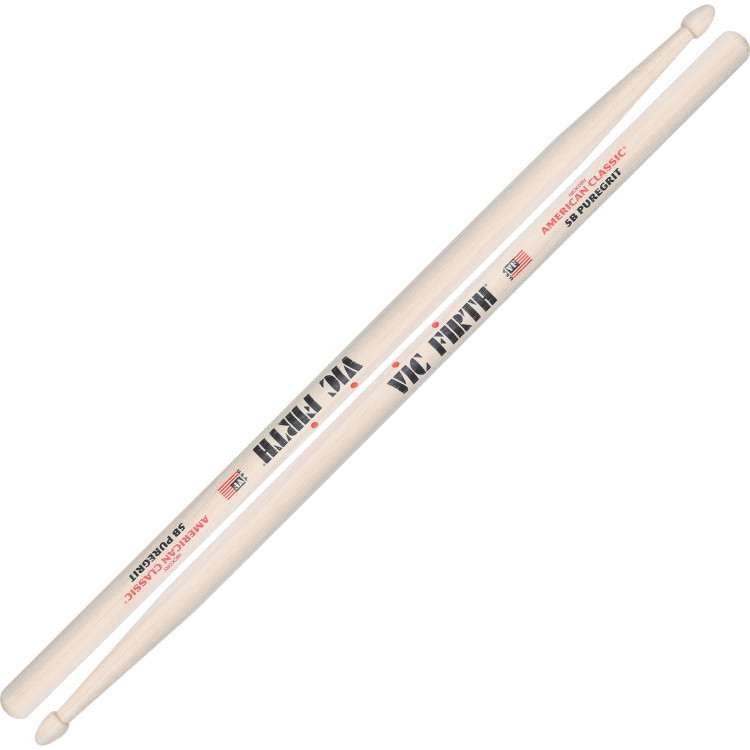VIC FIRTH 5BPG American Classic® 5B PureGrit -- No Finish, Abrasive Wood Texture барабанные палочки 5B, орех, деревянный наконеч