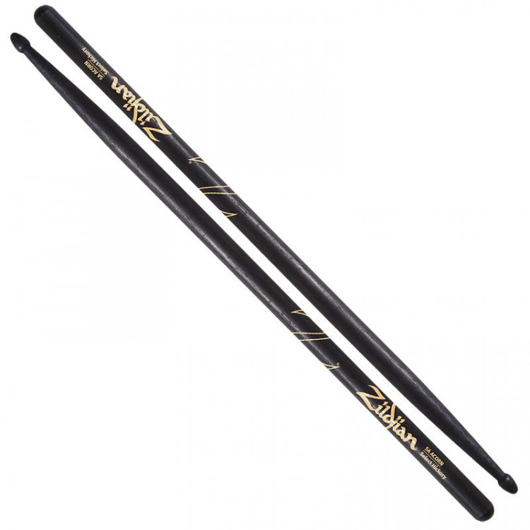 ZILDJIAN Z5AACB 5A ACORN TIP BLACK барабанные палочки с деревянным наконечником, форма наконечника Acorn, материал: орех