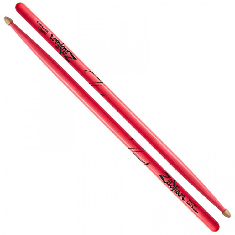 ZILDJIAN Z5AACDGP 5A ACORN NEON PINK барабанные палочки с деревянным наконечником, неоновые, цвет- неоновый розовый, орех