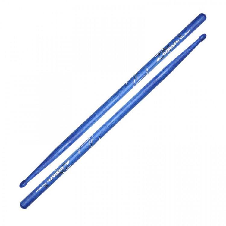 ZILDJIAN Z5ABU 5A BLUE барабанные палочки с деревянным наконечником, цвет синий, материал: орех