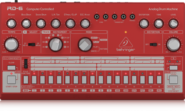 Драм-машина Behringer RD-6-RD аналоговая