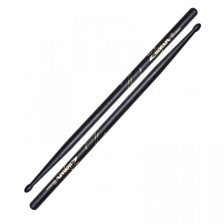 ZILDJIAN Z5BB 5B BLACK барабанные палочки с деревянным наконечником, цвет - черный, материал: орех