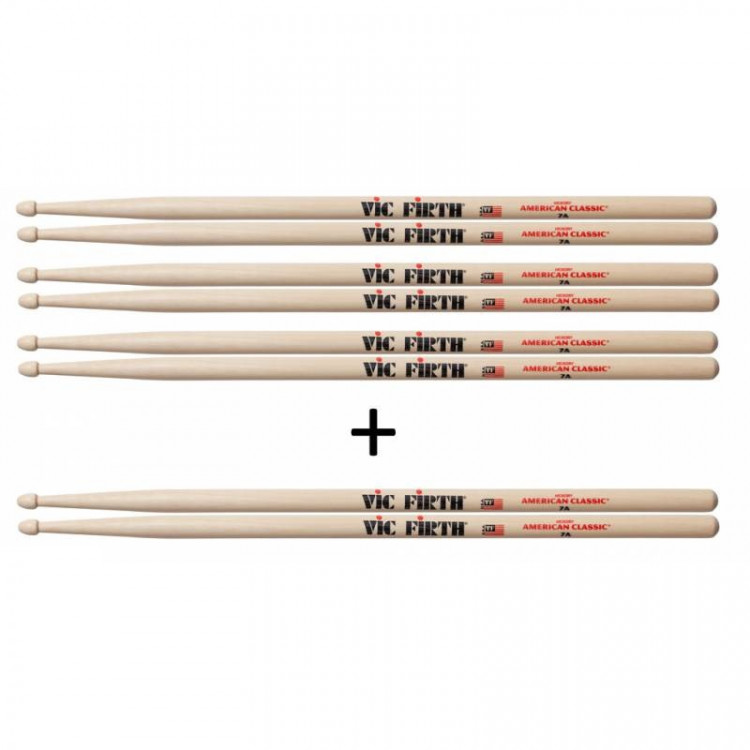 VIC FIRTH 7A 3+1 барабанные палочки орех