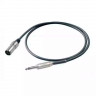 Proel BULK220LU3 - сценический иструментальный кабель, 6.3 джек моно <-> XLR (папа) 3 м