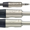 STAGG NYC3/MPS2PR - аудио шнур, мини стерео Jack 1/8"- 2 моно jack 1/4" 3 м