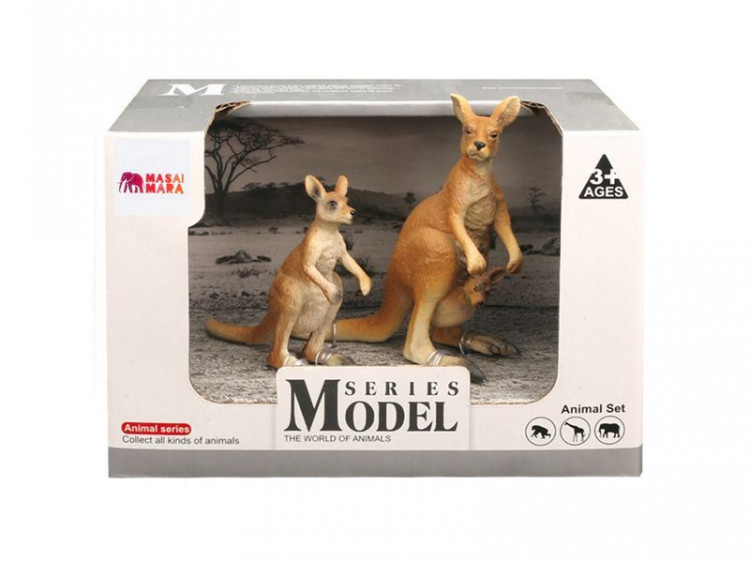 Набор фигурок животных MASAI MARA MM211-146 серии "Мир диких животных": Семья кенгуру, 2 пр.