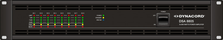 Dynacord DSA 8805 инсталляционный усилитель мощности 8-канальный 500 Вт @ 2 Ом