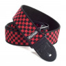 DUNLOP D38-31RD Red Check 2 ремень гитарный, жаккард, красно-черные шахматные квадраты
