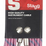 STAGG SGC6VT PK - "твидовый" гитарный кабель Jack-Jack, PRO -разъемы, 6 м