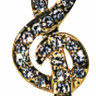 GEWA  PINS Treble Cleff значок скрипичный ключ, позолоченный, с иммитацией драгоценных камней