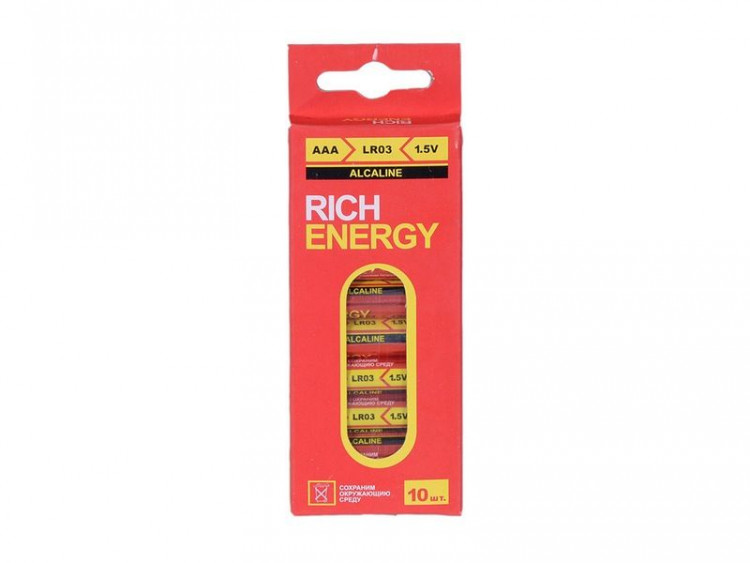 Батарейка Rich Energy AAA LR03 Alkaline, (1 шт)