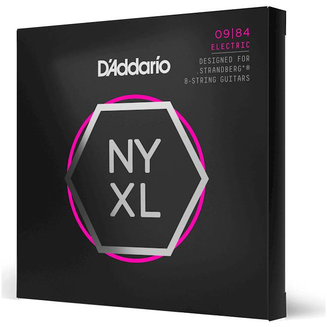 Струны для 8-струнной электрогитары (09-84) Strandberg, D'ADDARIO NYXL0984SB Custom Light лёгкое натяжение