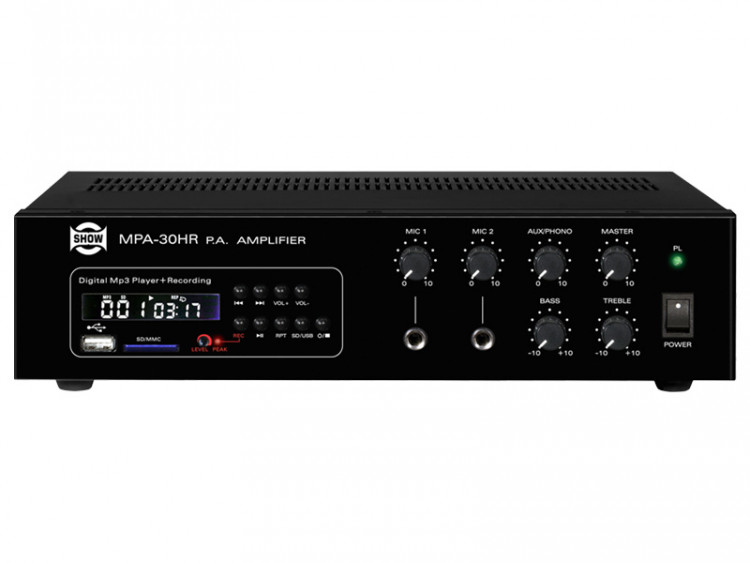 SHOW MPA-30HR трансляционная система 30 Вт 25V70/100В, mp3-плеер с функцией запись