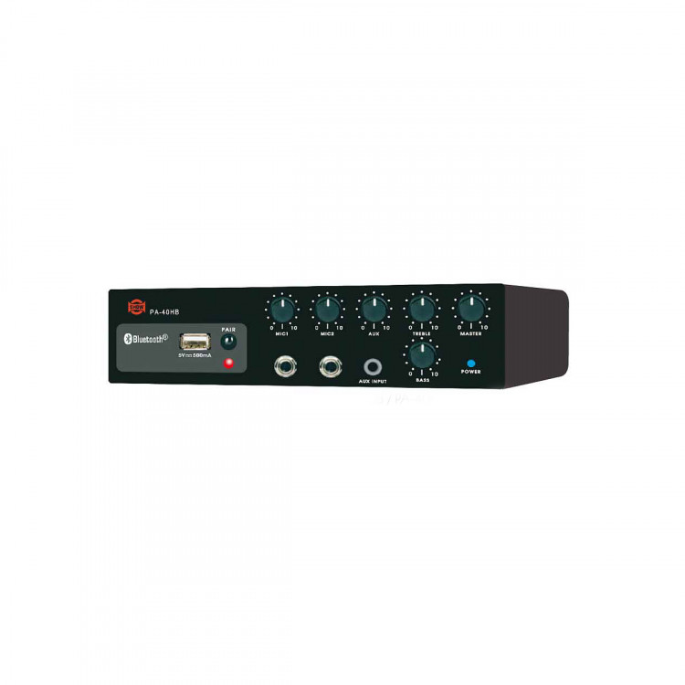 SHOW PA-40HB трансляционная система 40 Вт питание 12 в, выход 70/100В/4ом, 2mic+1AUX+1RCA, Bluetooth