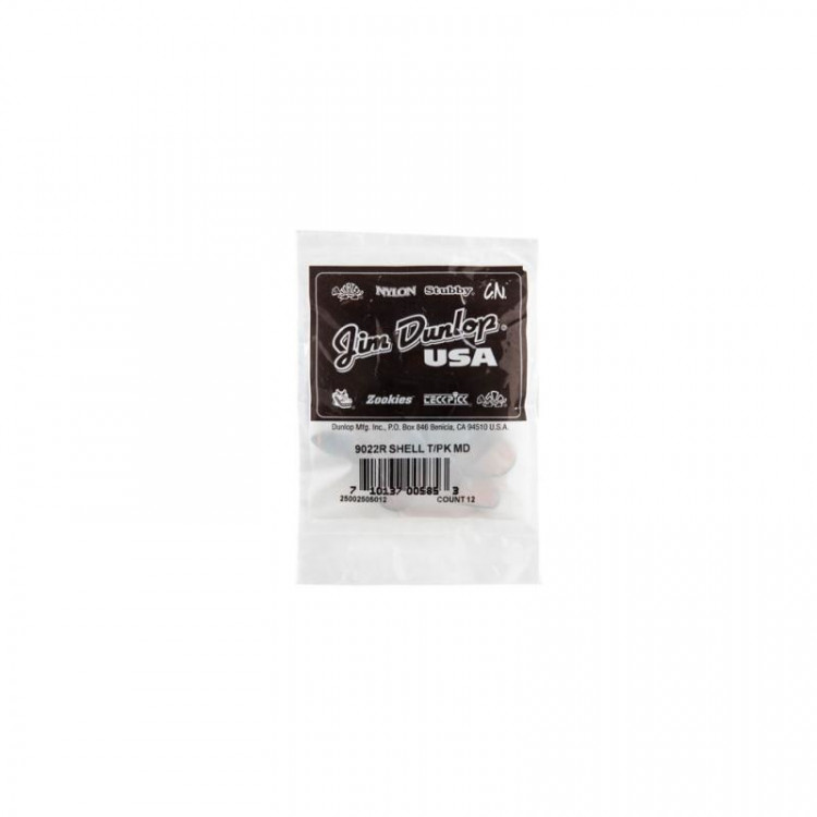 DUNLOP 9022R Shell Plastic Thumbpicks Medium упаковка медиаторов - когтей (12шт.)