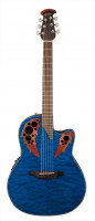 Ovation CE44P-8TQ Celebrity Elite Plus Mid Cutaway Trans Blue Quilt Maple электроакустическая гитара